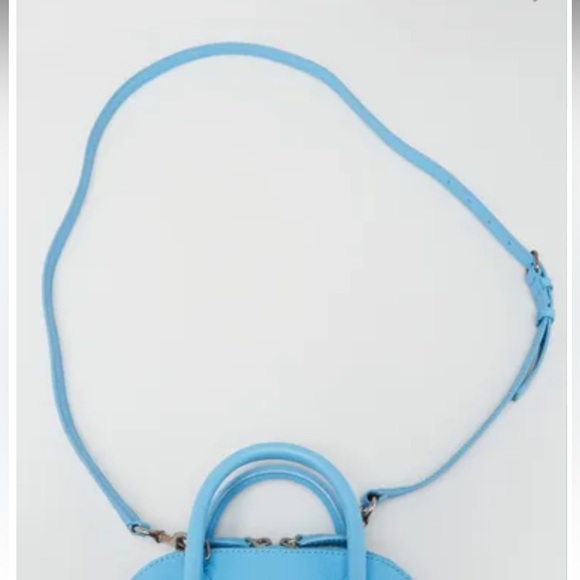 XXS Light Blue Pebbled Balenciaga Logo CrossBody bag - Picture 10 of 16